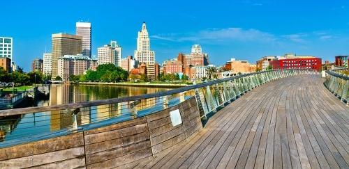 Providence Pedestrian Bridge and skyline